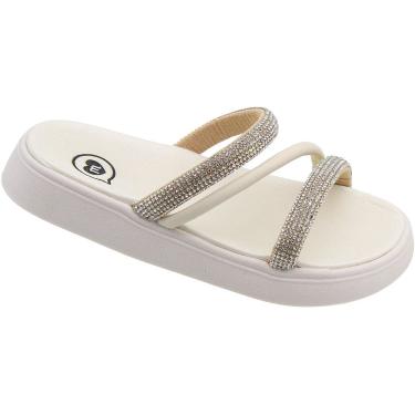 Imagem de Tamanco Infantil Molekinha Plataforma Tiras Strass Napa Slide Menina