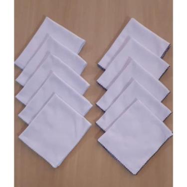 Imagem de Kit 10 Fraldas de Boca Bebê Malha Dupla Branca com Bico de Picueta 32x