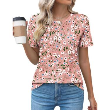 Imagem de Túnica feminina Kistore, tamanho grande, manga curta, floral, 3GG