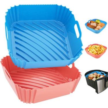 Imagem de Forros de silicone Air Fryer, pacote com 2, 8,6 polegadas para fritade