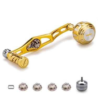 Imagem de HEIGHTEN Carretel de pesca 70/45 mm para Shimano Daiwa Abu Garcia Penn Kaking Lew's Baitcasting Reel Power Handle Crank Acessório (ouro e prata) (0128)