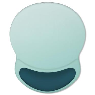 Imagem de ITNRSIIET Mouse pad ergonômico com descanso de pulso em gel confortável, base de poliuretano antiderrapante, superfície texturizada lisa, reduz a fadiga das mãos e a dor no pulso, 21 x 19 cm para