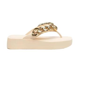 Imagem de Chinelo Petite Jolie Hit Plataforma PJ6515 Preto (Creme, BR, Adulto, Faixa Numérico, 37, 38)