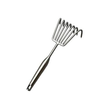 Imagem de ＡＷＨＡＯ Ancinho de jardim com garras, pequeno, 7 dentes, pega firme, cultivador multifuncional, cultivador de solo para capina, plantio, jardinagem de praia, S