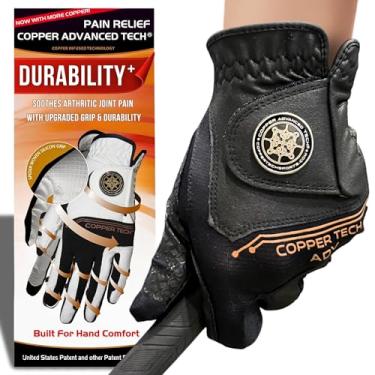 Imagem de Luvas de golfe femininas Copper Advanced Tech 2.0 para golfista destro ou canhoto | Luva de golfe feminina de compressão de cobre com suporte para juntas | Durabilidade resistente a rasgos e aderência