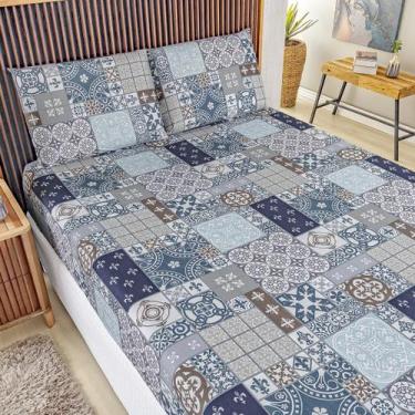 Imagem de Jogo Lençol Queen Percal 400 Fios 3 Pçs Estampado E Macio - Vianelli, 