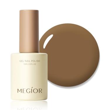 Imagem de MEGIOR Esmalte de gel marrom café 15 ml de absorção de luz UV de longa duração, fácil de aplicar, kit de esmalte em gel para mulheres, meninas, manicure, faça você mesmo, salão de beleza, presente