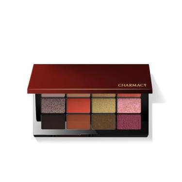 Imagem de CHARMACY Paleta de sombras de 12 cores, maquiagem metálica de alto pigmento fosco brilhante, de longa duração, à prova d'água, vegana e livre de crueldade