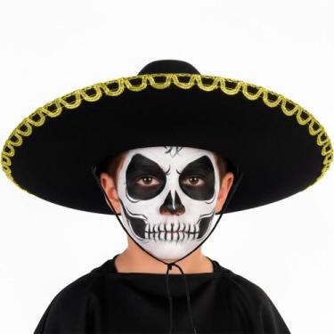 Imagem de Chapeu Mexicano Gigante Sombreiro pra Criança de Halloween Festa Carna