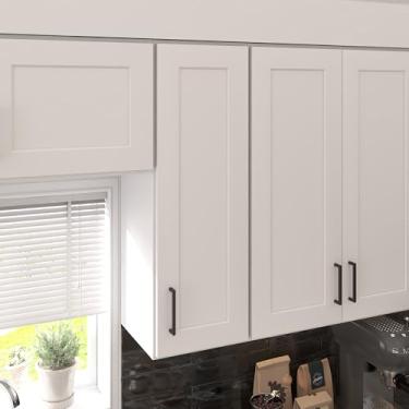 Imagem de Furinno Armário de cozinha de parede Shaker 1 porta - 2 prateleiras, pronto para montar, 30 cm P x 30 L x 91 cm A, branco