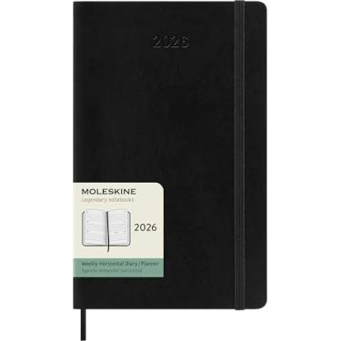 Imagem de Moleskine Classic 12 Month 2026 Weekly Horizontal Planner, Soft Cover, Large (5" x 8.25"), Black, 144 pages