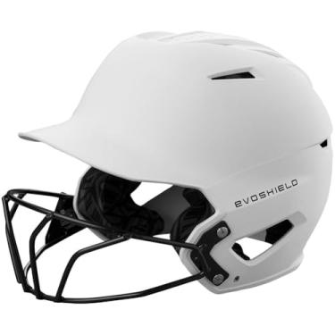 Imagem de EvoShield Capacete de rebatedor fosco XVT 2.0 com máscara facial - Team White, Grande/X-Grande