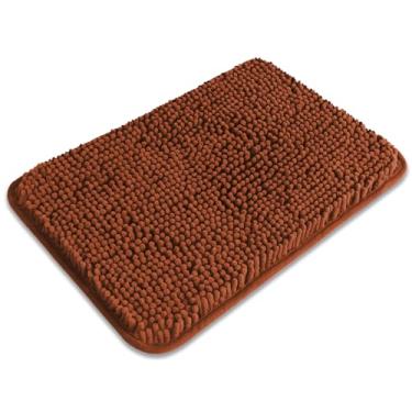 Imagem de PureSwan Tapete de banheiro pequeno 30,5 x 45,7 cm – Tapete de banho lavável e absorvente, antiderrapante, tapetes de banho de chenille macios grossos para piso de banheiro, chuveiro, pia, tapete de