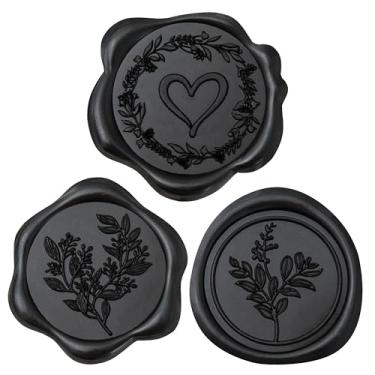 Imagem de Uwilowe 60 adesivos de selo de cera - (3 desenhos em 1 pacote) adesivos autoadesivos de selos de envelope, perfeitos para convites de casamento, tabela de assentos, papel de embrulho de presente de