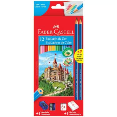 Imagem de Lápis de cor 12 cores Kit escolar 120112+2N Faber-Castell