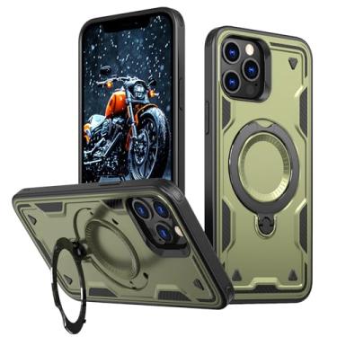 Imagem de SORAKA Capa para iPhone 12 Pro com suporte,compatível com MagSafe,Capa iPhone 12 com chapa de ferro Capa resistente que absorve choques Proteção contra quedas de nível militar