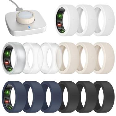 Imagem de BandRain Pacote com 15 capas de anel ultrafinas compatíveis com Oura Ring Gen 4/4 Cerâmica/3, acessórios protetores de silicone antiarranhões para ULTRAHUMAN Air/RingConn Gen 2/Gen 2 Air para mulheres