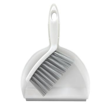 Imagem de NBGYTECH Conjunto de mini vassoura e pá de lixo, conjunto de escova e bandeja de poeira, ferramentas de limpeza portáteis para casa, escritório, trailer, acampamento, aprendizagem (cinza)