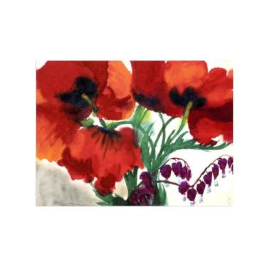 Imagem de Flores Pintura em tela Famosa Pintura Reprodução-Quadros para sala de estar-Flores vermelhas 2-Pôster e impressões 50x70cm Sem Moldura