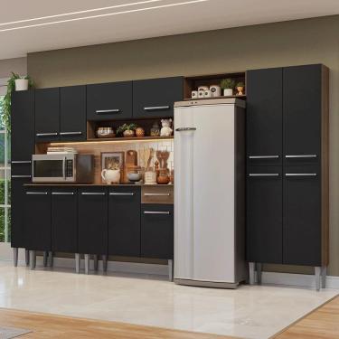 Imagem de Armário De Cozinha Completa 325cm Rustic-preto Emilly Madesa 07