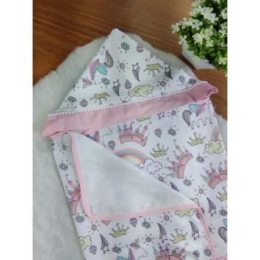 Imagem de Toalha de Banho REINO DAS PRINCESAS para Bebê Infantil com Capuz Forra