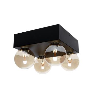 Imagem de Plafon Taschibra Seasons 30Cm Quadrado Preto 4Xe27 Bivolt