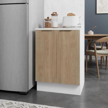 Imagem de Balcão 2 Portas 60cm com Tampo com Rodapé Ipanema CabeCasa MadeiraOrig