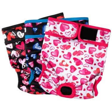 Imagem de Paw Legend Fraldas laváveis reutilizáveis para cães fêmeas para aquecer fraldas para cachorros fêmeas (pacote com 3, grande)