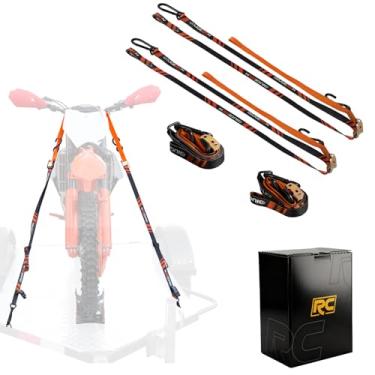 Imagem de BAOUFF Tiras de amarração para motocicleta, pacote com 4, 2,5 cm de largura, 816,5 kg, resistência à ruptura, alças de catraca universais para bicicletas sujas, quadriciclos, caminhões de reboque UTV