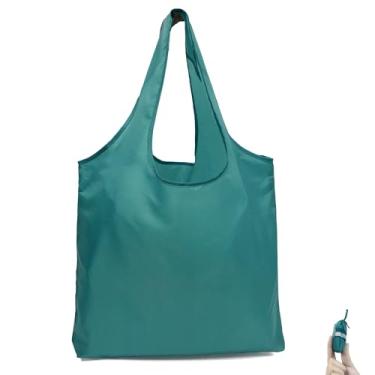 Imagem de BeeGreen Sacola de viagem definitiva - sacola reutilizável de compras de mercearia verde marte - dobrável, compacta, portátil, lavável na máquina