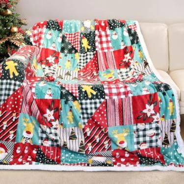 Imagem de Gogreen Cobertor de lã de ovelha de Natal para sofá-cama sofá adultos - cobertor macio e quente para o inverno, cobertor grosso e felpudo (manta - 127 cm x 152 cm) - P