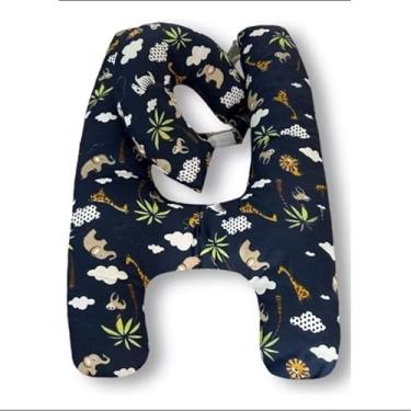 Imagem de Almofadas de Apoio para o Pescoço em Formato de H para Crianças com Apoio para o Pescoço Ajudam Você a Dormir e Descansar durante a Viagem(Safari)