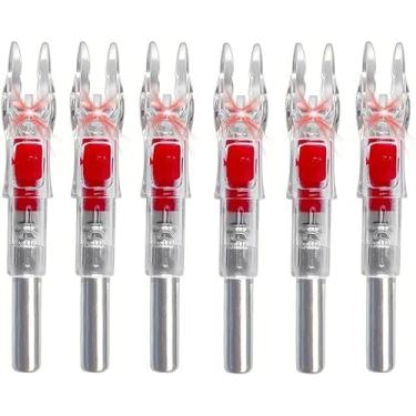 Imagem de Bgary Pacote com 6 Nocks iluminados para flechas .244/6,2 mm para caça ao arco e flecha