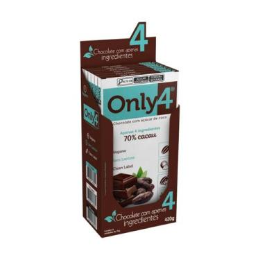 Imagem de Barra De Chocolate 70% Cacau Com Café Liofilizado Only4 - Caixa 6 Unid