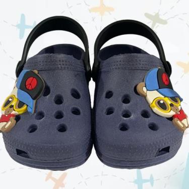 Imagem de Sandália Infantil Masculina Babuche Estampa Urso de Boné  Leve, Divert