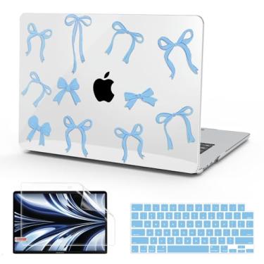 Imagem de B BELK Compatível com MacBook Air 13 polegadas 2025 2024 2023 2022 versão M4 M3 M2 A3240 A3113 A2681, capa rígida de plástico + capa de teclado + protetor de tela para MacBook Air 13,6 polegadas, laço