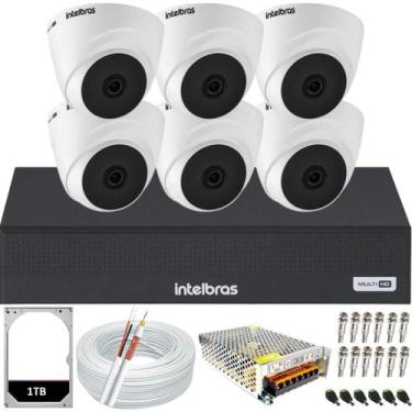 Imagem de Kit Cftv 6 Câmeras Segurança Dome 1220 Full hd Audio Microfone Dvr Mhd