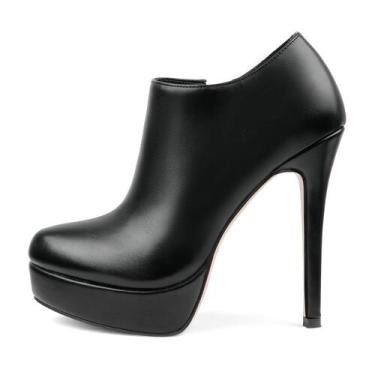 Imagem de Botas de tornozelo Eithy Women de salto alto Platforms pretas PU 38EU