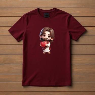Imagem de Camisa Camiseta Infantil Juvenil Jesus Coraçao Menino Menina Tamanho 0