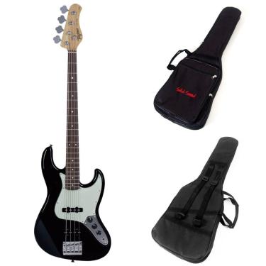 Imagem de Kit Contrabaixo Tagima TJB-435 Preto 4 Cordas Jazz Bass + Capa