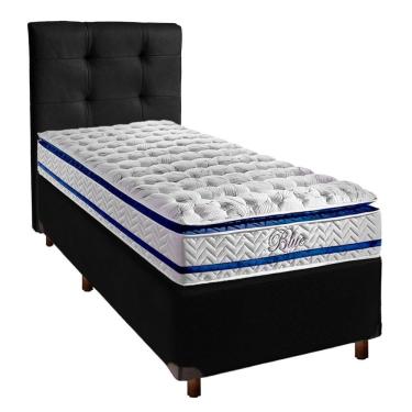 Imagem de Kit Cabeceira + Cama Box + Colchão Solteiro Molas Ensacadas Blue Paropas