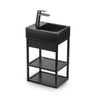 Imagem de Gabinete Banheiro Ferro Steel 40x30cm Preto Fosco
