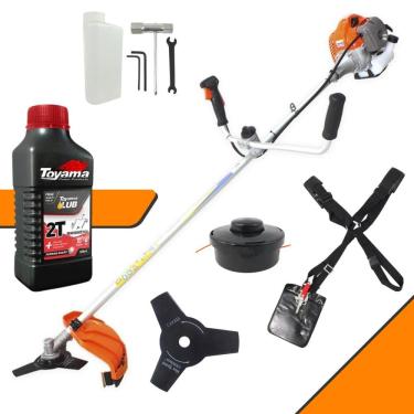 Imagem de Podador de Grama Robusto Vulcan VR430-P À Gasolina 43cc 1,7HP Alta Rotação Roçadeira Completa Com Carretel de Nylon + Faca 3 Pontas + ÓLEO TOYAMA 2T