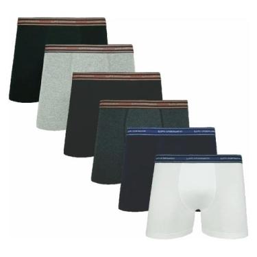 Imagem de Kit Com 6 Cuecas Boxer Kids Meninos Infantil Algodão com Elastano Lupo