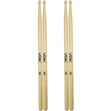 Imagem de Kit Pares de Baquetas Ponta de Madeira Maple Voik 5B, 2
