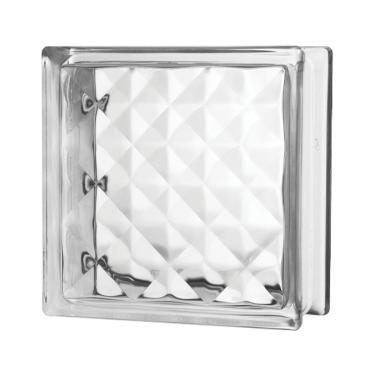 Imagem de Tijolo de Vidro 19 x 19 x 8 CM Lapidado Translúcido 06 Unidades Tradestar