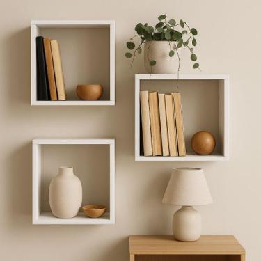 Imagem de Kit 03 Nichos 30x30 Branco Sala Quarto Banheiro Decoração - FR Móveis
