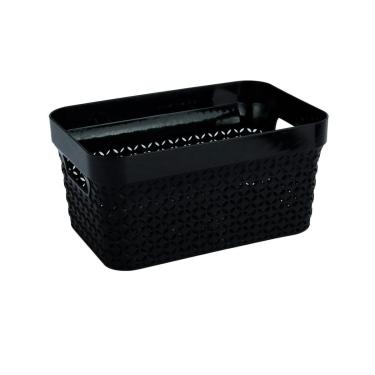 Imagem de Cesto Organizador Plástico 21x11 Preto - Tudo em Caixa