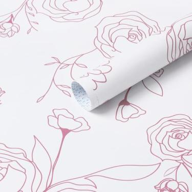 Imagem de Papel de parede Safiyya 10m x 44cm Rosa Floral Peel and Stick Vinil