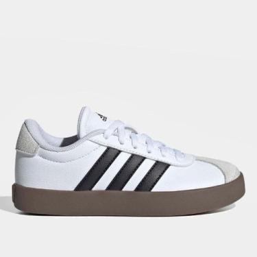 Imagem de Tênis Infantil Vl Court Kids - Adidas, Branco, Cinza, 30